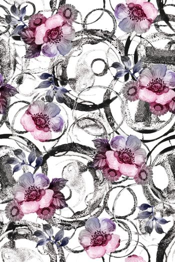 花卉印花华亿平台图片