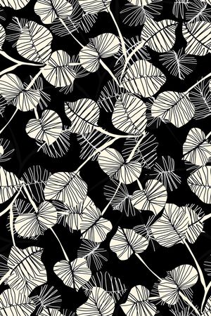 黑底花卉印花华亿平台图片