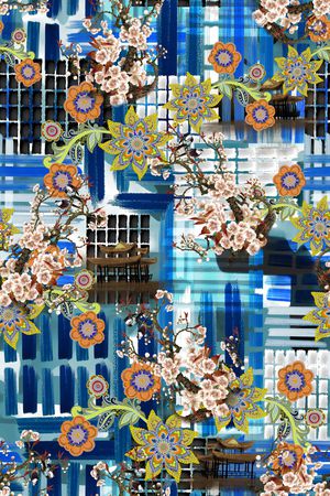 花卉印花华亿平台图片