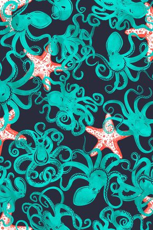 章鱼印花华亿平台图片