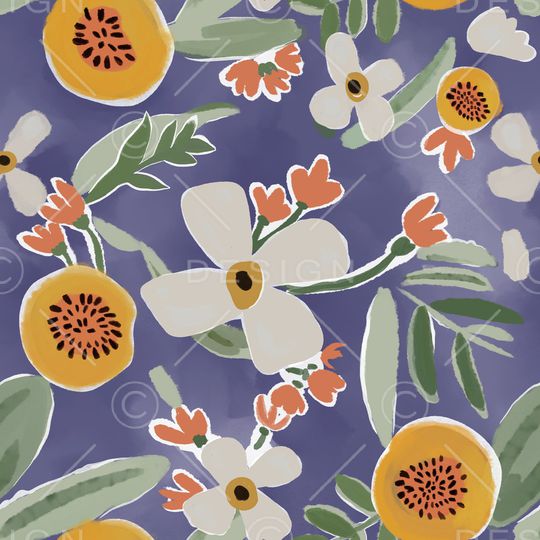 抽象花卉印花华亿平台图片