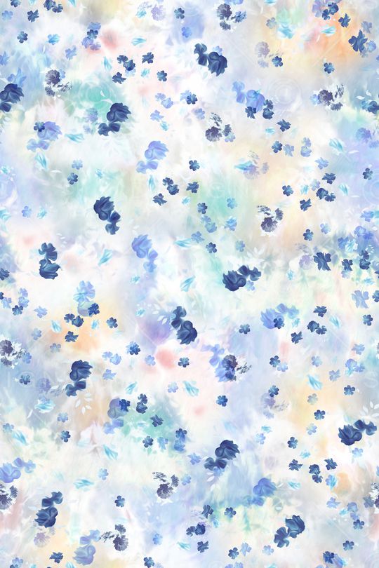 水彩花卉印花华亿平台图片