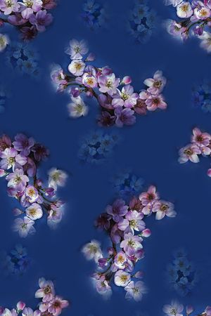 手绘花卉印花华亿平台图片