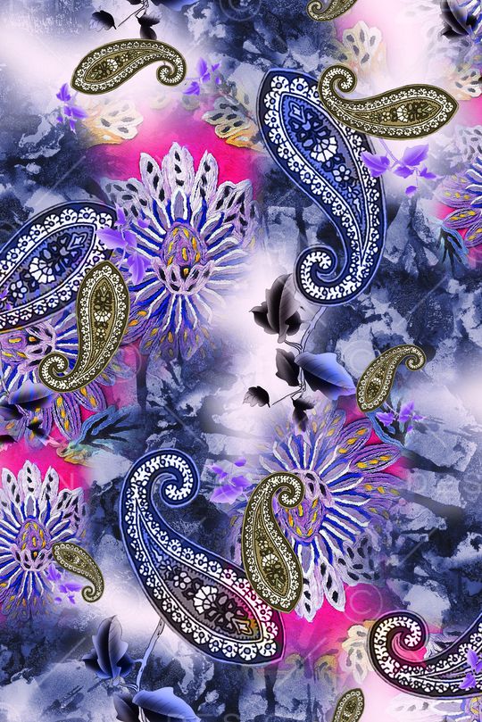 佩斯利印花华亿平台图片