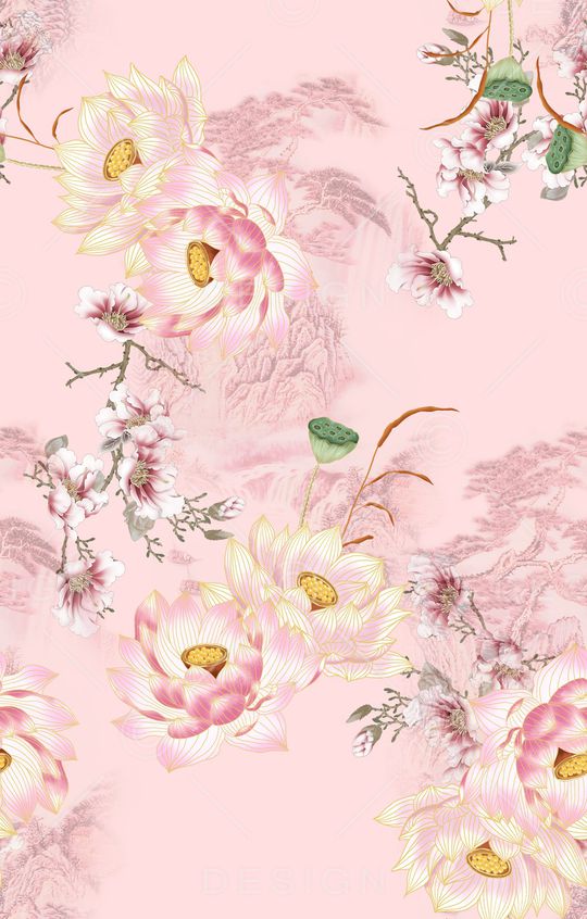 花卉印花华亿平台图片