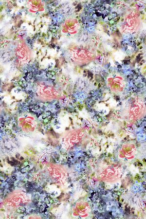 朦胧花卉印花华亿平台图片