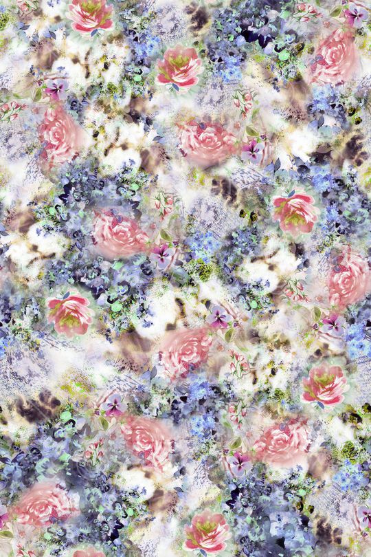 朦胧花卉印花华亿平台图片