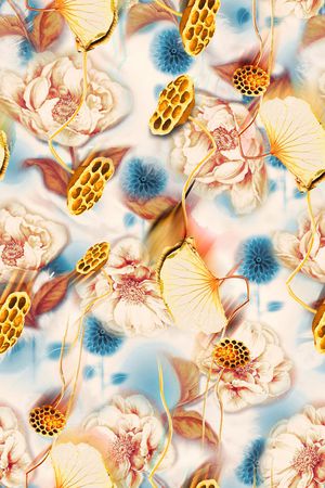 牡丹印花华亿平台图片