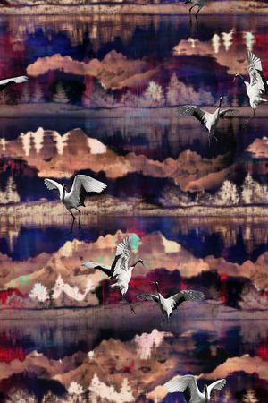 风景景观印花华亿平台图片