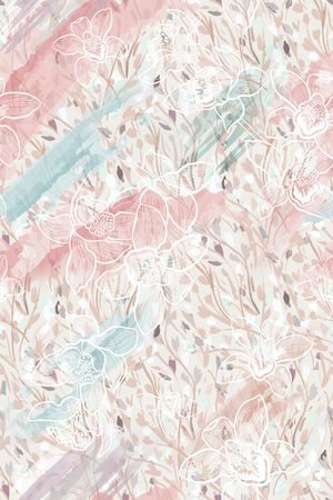 手绘花卉印花华亿平台图片