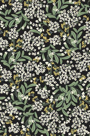 黑底花卉印花华亿平台图片