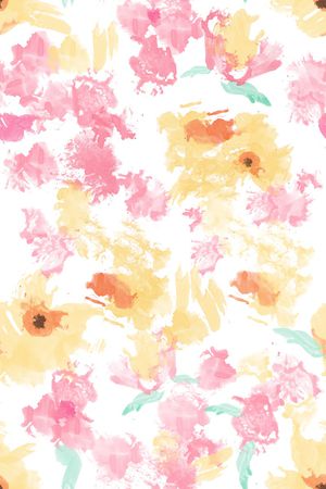 水彩花卉印花华亿平台图片