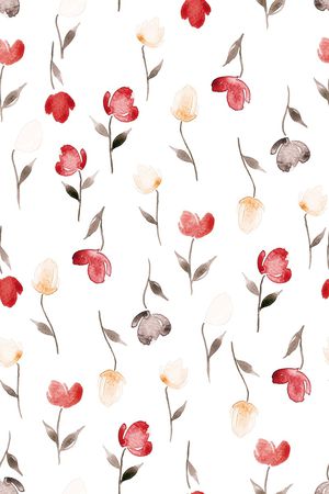 水彩花卉印花华亿平台图片