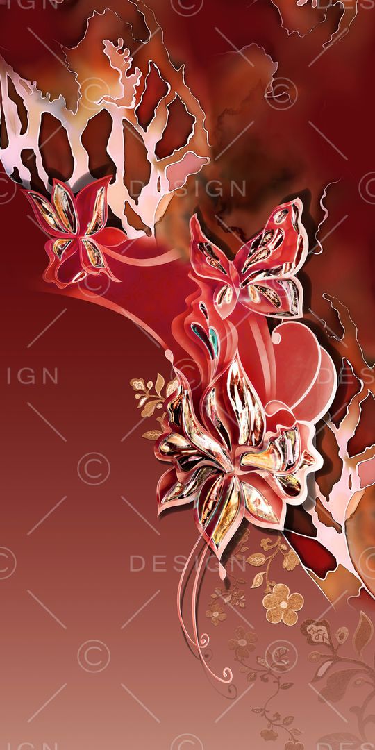 抽象花卉印花华亿平台图片