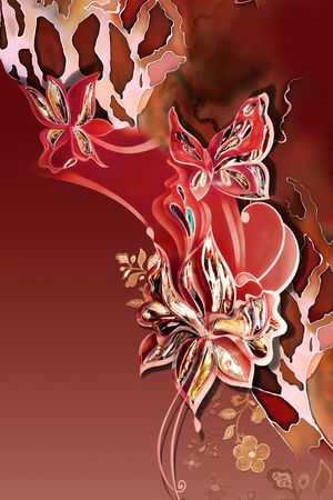 抽象花卉印花华亿平台图片