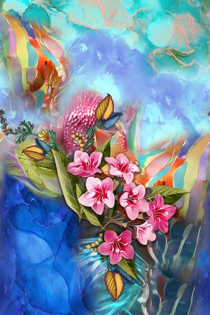 抽象印花华亿平台图片