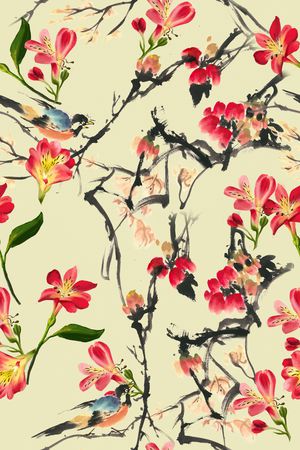 复古印花华亿平台图片