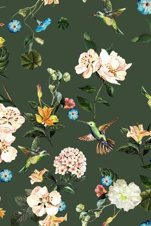 水彩花卉印花华亿平台图片