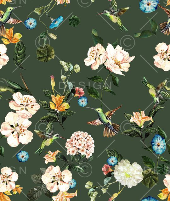 水彩花卉印花华亿平台图片