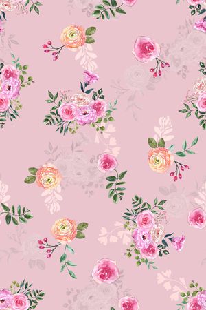 手绘花卉印花华亿平台图片