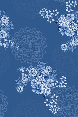 青花瓷印花华亿平台图片