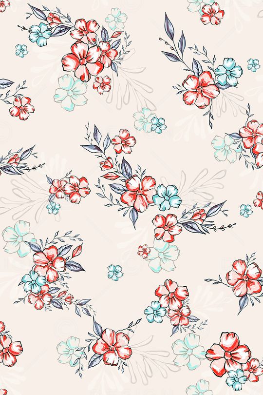 手绘花卉印花华亿平台图片