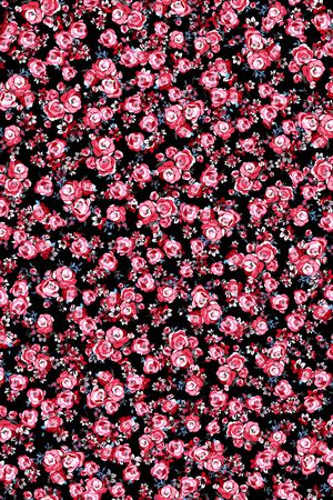 黑底花卉印花华亿平台图片