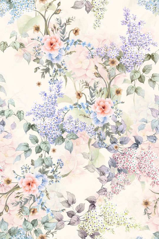 手绘花卉印花华亿平台图片