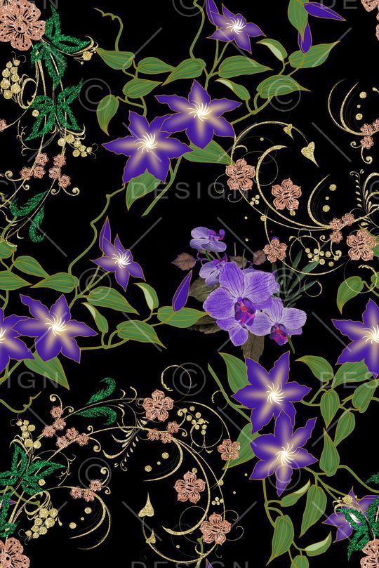 花卉印花华亿平台图片