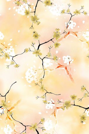 手绘花卉印花华亿平台图片