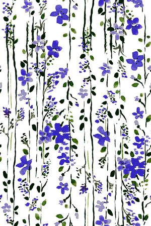 水彩花卉印花华亿平台图片