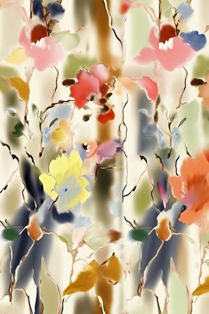 水彩花卉印花华亿平台图片