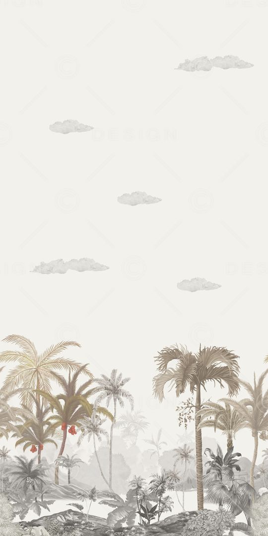 椰子树印花华亿平台图片