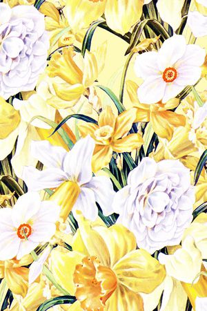 手绘大花印花华亿平台图片