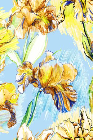 手绘大花印花华亿平台图片