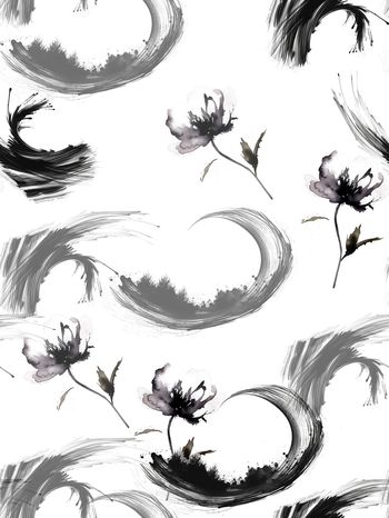 黑白华亿平台印花华亿平台图片