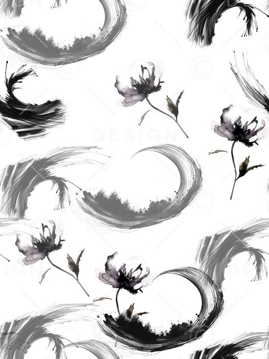 黑白华亿平台印花华亿平台图片