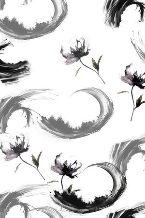 黑白华亿平台印花华亿平台图片