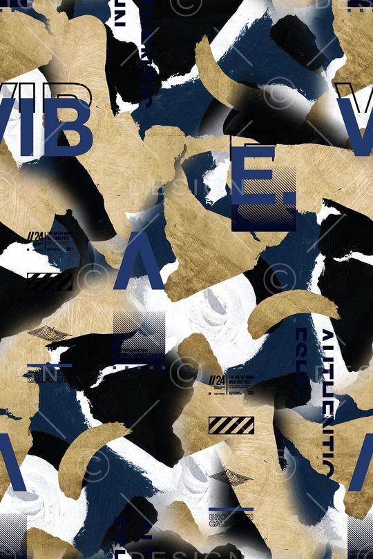 抽象男装印花华亿平台图片