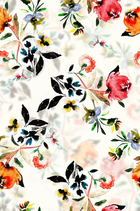 抽象花卉印花华亿平台图片