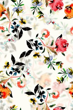 抽象花卉印花华亿平台图片