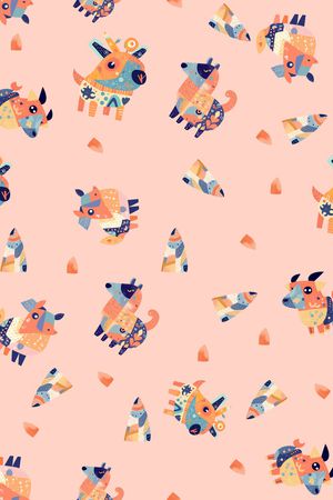 卡通动物印花华亿平台图片