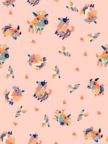 卡通动物印花华亿平台图片