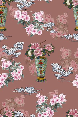 牡丹印花华亿平台图片