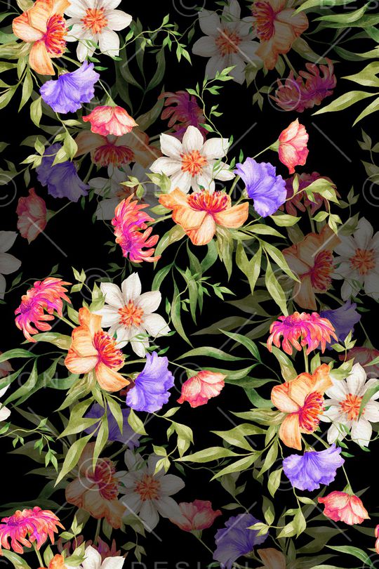 花卉印花华亿平台图片