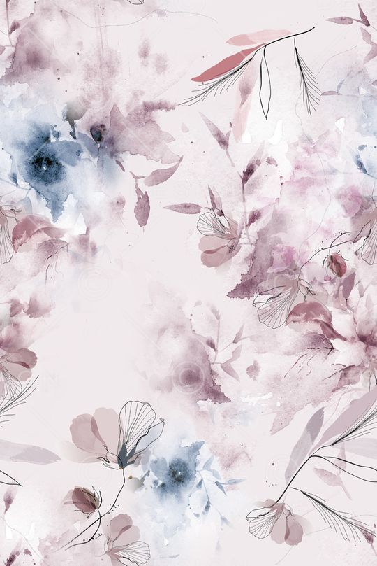 水彩花卉印花华亿平台图片