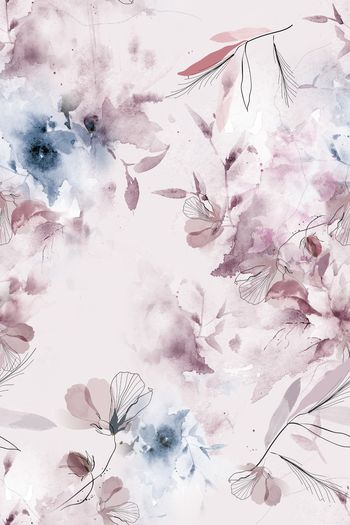 水彩花卉印花华亿平台图片