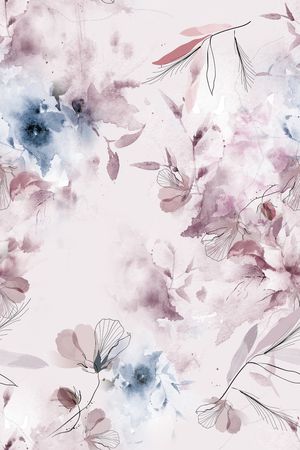 水彩花卉印花华亿平台图片