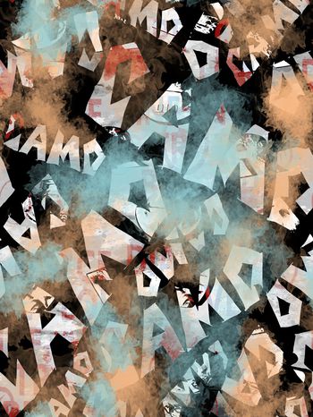 抽象男装印花华亿平台图片