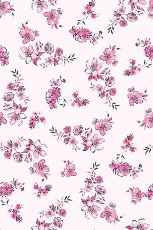 手绘花卉印花华亿平台图片